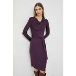 Obleka Marella vijolična barva - vijolična. Obleka iz kolekcije Marella. Model izdelan iz elastične pletenine. Model iz izjemno udobnega, visokokakovostnega materiala.