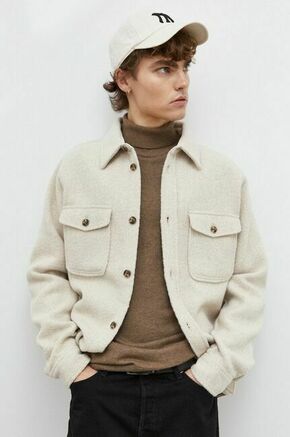 Srajčna jakna Les Deux bež barva - bež. Srajčna jakna iz kolekcije Les Deux. Prehoden model