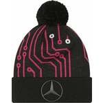 Mercedes-Benz Replica All Over Print Cuff Knit Bobble Black/Red UNI Zimska kapa
