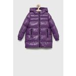 Otroška jakna Geox vijolična barva - vijolična. Otroški jakna iz kolekcije Geox. Podložen model, izdelan iz prešitega materiala.
