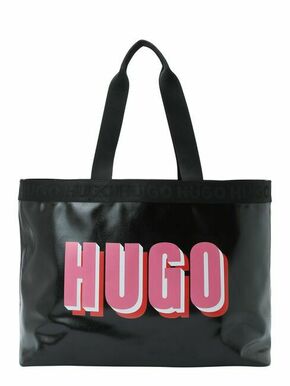 Torbica HUGO črna barva - črna. Velika torbica iz kolekcije HUGO. Model brez zapenjanja