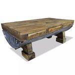 vidaXL Klubska mizica iz masivnega predelanega lesa 90x50x35 cm