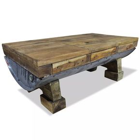 VidaXL Klubska mizica iz masivnega predelanega lesa 90x50x35 cm