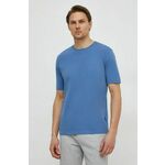 Bombažna kratka majica Sisley moški - modra. Kratka majica iz kolekcije Sisley, izdelana iz tanke, elastične pletenine. Model iz izjemno udobne bombažne tkanine, ki je zračna.