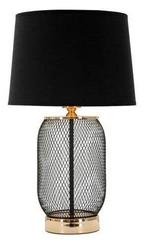 Črna/v zlati barvi namizna svetilka s tekstilnim senčnikom (višina 47 cm) Chaine – Mauro Ferretti