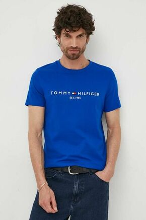 Tommy Hilfiger kratka majica - mornarsko modra. Kratka majica iz kolekcije Tommy Hilfiger. Model izdelan iz tanke