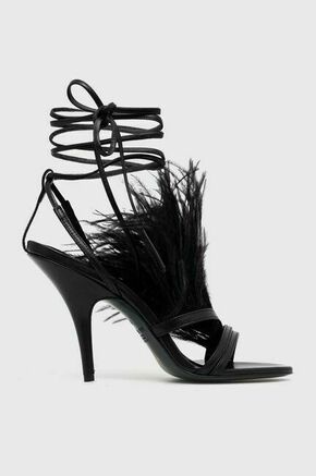 Usnjeni sandali Patrizia Pepe črna barva