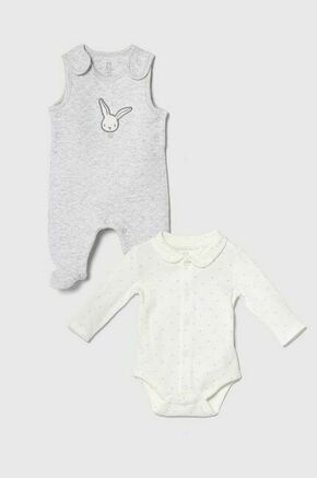 Komplet za dojenčka zippy siva barva - siva. Komplet za dojenčka iz kolekcije zippy. Model izdelan iz pletenine. Izjemno mehek material.