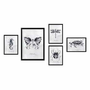 Slike v kompletu 5 ks 34x44 cm Butterfly – Wallity