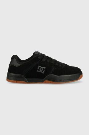 Čevlji DC črna barva - črna. Čevlji iz kolekcije DC. Model izdelan iz kombinacije naravnega usnja in tekstilnega materiala.