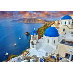 ENJOY Puzzle Santorini: Pogled z ladjami, Grčija 1000 kosov