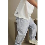 Otroške bombažne hlače Liewood Orlando - modra. Otroške hlače iz kolekcije Liewood. Model izdelan iz vzorčaste tkanine.