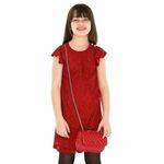 Otroška obleka Guess rdeča barva - rdeča. Otroški obleka iz kolekcije Guess. Model izdelan iz čipkastega materiala. Izrazit model za posebne priložnosti.