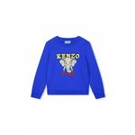 Otroški bombažen pulover Kenzo Kids mornarsko modra barva - mornarsko modra. Otroški pulover iz kolekcije Kenzo Kids, izdelan iz elastične pletenine. Model iz izjemno udobne, zračne tkanine z visoko vsebnostjo bombaža.
