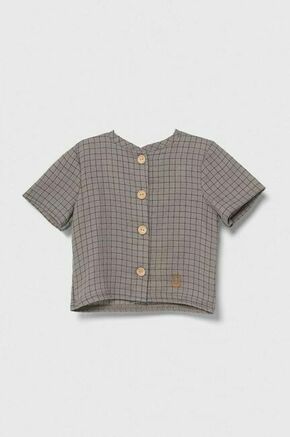 Bombažna srajca za dojenčka Jamiks siva barva - siva. Za dojenčka srajca iz kolekcije Jamiks. Model izdelan iz lahke tkanine. Visokokakovosten material