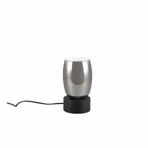 Črna/srebrna namizna svetilka s steklenim senčnikom (višina 24 cm) Barret – Trio Select