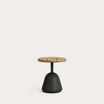 Črna/v naravni barvi okrogla mizica z mizno ploščo iz akacije ø 43 cm Saura – Kave Home