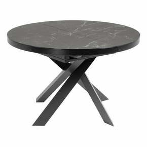 Črna okrogla raztegljiva jedilna miza s keramično ploščo ø 160 cm Vashti – Kave Home