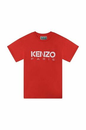 Otroška bombažna kratka majica Kenzo Kids rdeča barva - rdeča. Otroške kratka majica iz kolekcije Kenzo Kids. Model izdelan iz udobne pletenine.