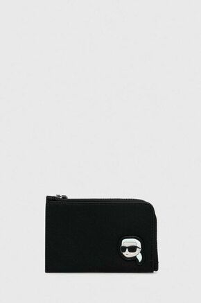 Denarnica Karl Lagerfeld črna barva - črna. Mala denarnica iz kolekcije Karl Lagerfeld. Model izdelan iz ekološkega usnja.