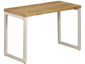 VIDAXL Jedilna miza 115x55x76 cm trden mangov les in jeklo