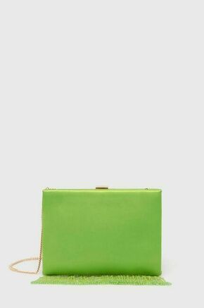 Večerna torbica Pinko zelena barva - zelena. Majhna večerna torbica iz kolekcije Pinko. Model na zapenjanje