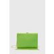 Večerna torbica Pinko zelena barva - zelena. Majhna večerna torbica iz kolekcije Pinko. Model na zapenjanje, izdelan iz tekstilnega materiala.