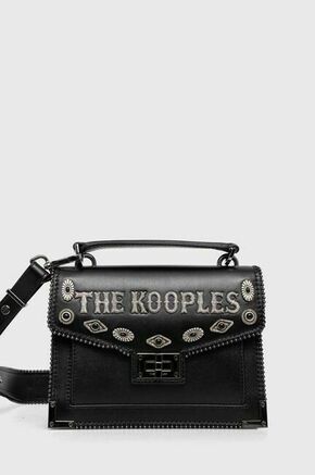 Usnjena torbica The Kooples črna barva - črna. Majhna torbica iz kolekcije The Kooples. Model na zapenjanje