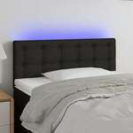 vidaXL LED posteljno vzglavje črno 100x5x78/88 cm blago
