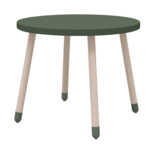 Flexa Lesena okrogla miza za otroke temno zelene pike