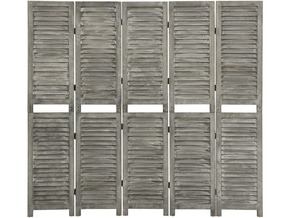 VIDAXL Paravan 5-delni siv 179x166 cm trden les