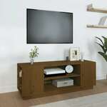 Vidaxl TV omarica medeno rjava 110x35x40,5 cm trdna borovina