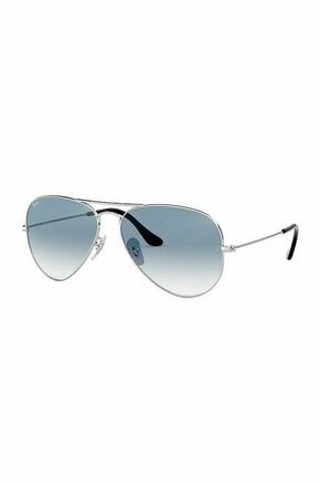 Ray-Ban sončna očala Aviator Classic - srebrna. Sončna očala iz kolekcije Ray-Ban. Model s enobarvnimi stekli in okvirji iz kovine. Ima filter UV 400.