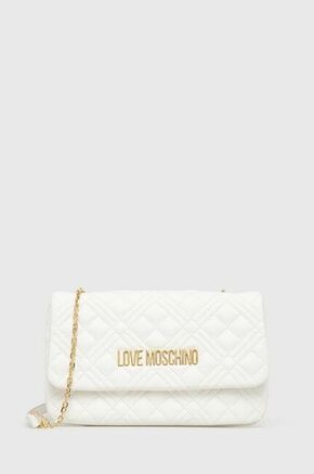 Torbica Love Moschino bela barva - bela. Majhna torbica iz kolekcije Love Moschino. Model na zapenjanje