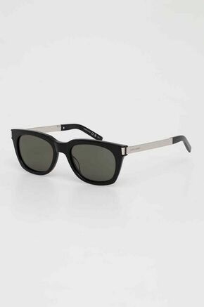 Sončna očala Saint Laurent črna barva - črna. Sončna očala iz kolekcije Saint Laurent. Model z enobarvnimi stekli in okvirji iz kombinacije umetne snovi in kovine. Ima filter UV 400.