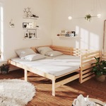 shumee Izvlečna dnevna postelja trdna borovina 2x(90x200) cm