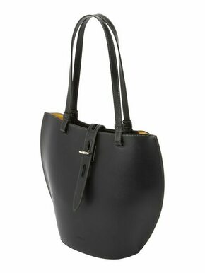 Darilna vrečka Furla črna barva - črna. Torba iz kolekcje Furla. Na zapenjanje model narejen iz naravnega usnja.