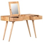 Greatstore Kozmetična mizica z ogledalom 112x45x76 cm trden akacijev les