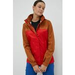 Vodoodporna jakna Marmot Precip Eco ženska, rdeča barva - rdeča. Vodoodporna jakna iz kolekcije Marmot. Nepodložen model, izdelan iz vodoodpornega materiala z visoko zračnostjo.