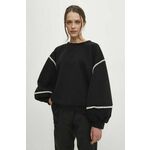Bombažen pulover Answear Lab ženska, črna barva - črna. Pulover iz kolekcije Answear Lab, izdelan iz elastične pletenine. Model iz izjemno udobne bombažne tkanine, ki je zračna.