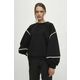 Bombažen pulover Answear Lab ženska, črna barva - črna. Pulover iz kolekcije Answear Lab, izdelan iz elastične pletenine. Model iz izjemno udobne bombažne tkanine, ki je zračna.