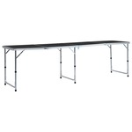 vidaXL Zložljiva miza za kampiranje siva iz aluminija 240x60 cm