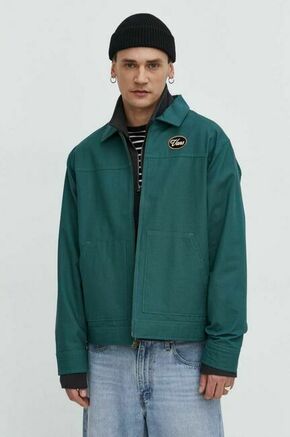 Bombažna jakna Vans zelena barva - zelena. Jakna iz kolekcije Vans. Nepodložen model
