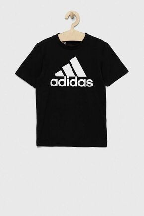 Otroška bombažna kratka majica adidas U BL črna barva - črna. Otroška kratka majica iz kolekcije adidas. Model izdelan iz pletenine s potiskom.