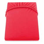 Rdeča elastična rjuha DecoKing Nephrite Red, 220/240 x 220 cm