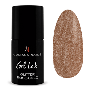 Juliana Nails Gel Lak Glitter Rose-Gold zlato roza z bleščicami No.414 6ml