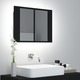 LED kopalniška omarica z ogledalom črna 60x12x45 cm