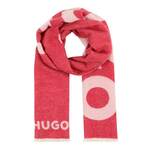 Volnen šal HUGO roza barva - roza. Šal iz kolekcije HUGO. Model izdelan iz vzorčaste pletenine. Visoka vsebnost volne zagotavlja zaščito pred mrazom, dodatek poliamida pa povečuje trpežnost izdelka.