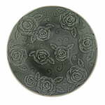 Temno zelen dekorativni krožnik Antic Line Roses, ⌀ 25,5 cm