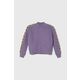 Otroški pulover Guess vijolična barva - vijolična. Otroški pulover iz kolekcije Guess, izdelan iz tanke, elastične pletenine. Model iz izjemno udobne tkanine z visoko vsebnostjo bombaža.